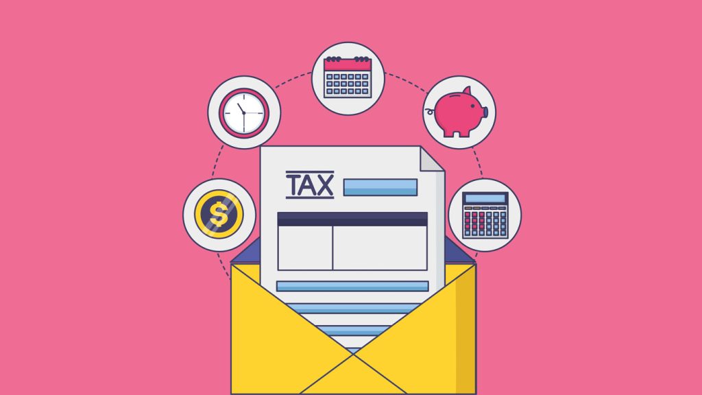 VAT reporting in the Czech Republic – illustration showing accountant reviewing invoices, tax forms, and Czech crowns, symbolizing compliance and outsourcing.