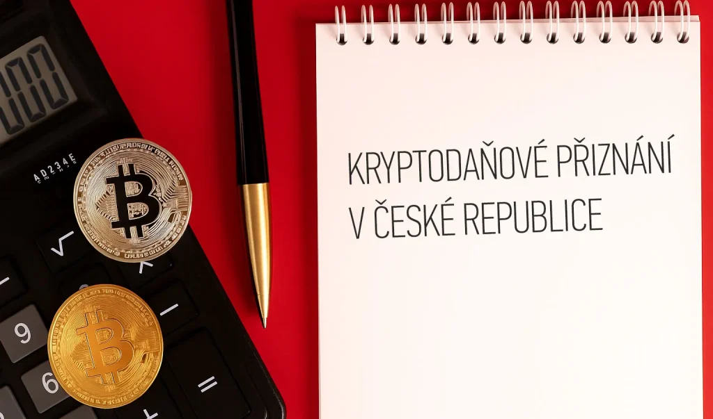 Zdaňování kryptoměn v České republice – ilustrace vykazování prodeje, směn, stakingových odměn a příjmů z těžby pro daňové účely.