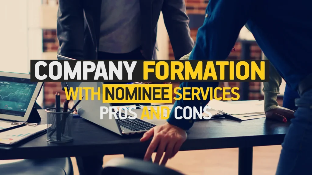 Nominee director and shareholder concept illustrated in an international company formation process.