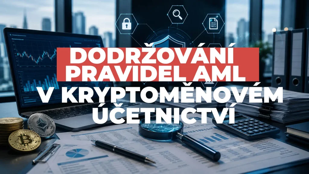 AML požadavky v účetnictví kryptoměn v Česku — ilustrace českého AML zákona, ověřování klientů, monitoringu transakcí, hlášení podezřelých obchodů, povinností MLRO a kontroly krypto účetnictví